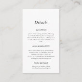 Navy crested minimale bruiloft Details Behuizing Informatiekaartje (Voorkant)