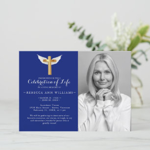Navy Cross Elegant Foto Viering leven Kaart