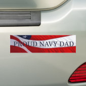 Navy Dad American Flag Bumpersticker (Op auto)