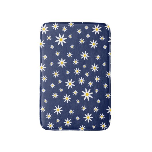 Navy Daisy Bath Mat (Voorkant Verticaal)
