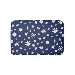 Navy Daisy Bath Mat