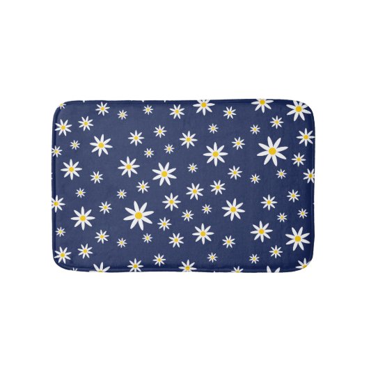 Navy Daisy Bath Mat (Voorkant)