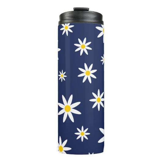 Navy Daisy Thermal Tumbler Thermosbeker (Voorkant)