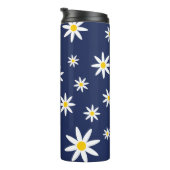 Navy Daisy Thermal Tumbler Thermosbeker (Geroteerd rechts)