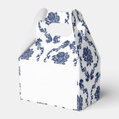 Navy Damask Wedding Welcome Favor Box Bedankdoosjes (Achterkant)