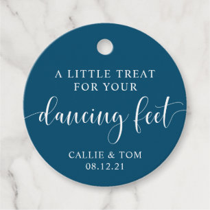 Navy Dancing Feet Flip Flop Wedding for Label