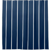 Navy Dark Blue Stripes Shower Curtain Douchegordijn (Voorkant)