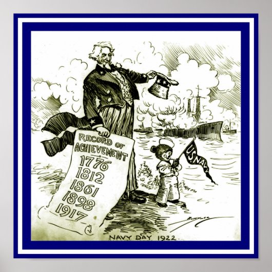 Navy Day oom Sam 1922 Cartoon Copy Poster (Voorkant)