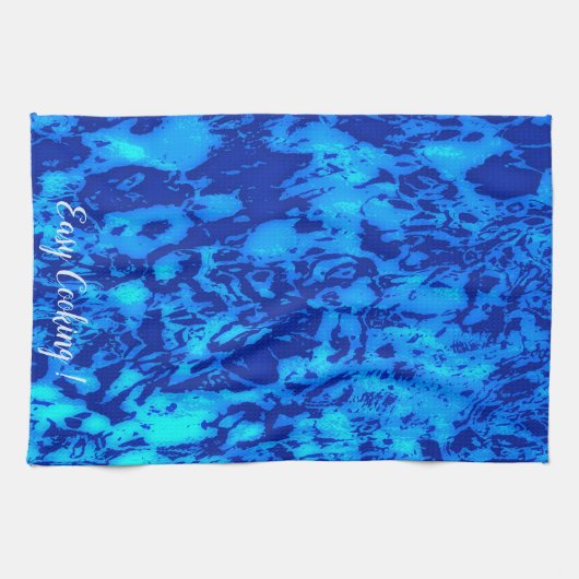 Navy Deep past vers zeewater aan Theedoek (Horizontaal)