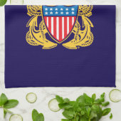 Navy Design Theedoek (Gevouwen)