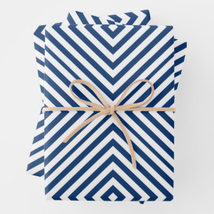 Navy Diamond Chevron inpakpapier vellen