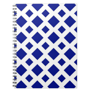Navy Diamonds op White Notitieboek