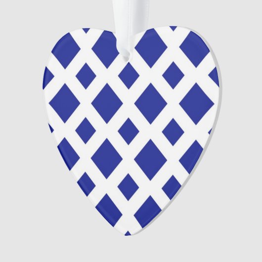 Navy Diamonds op White Ornament (voorkant)