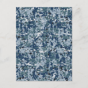 Navy Digital Camouflage Decor Briefkaart