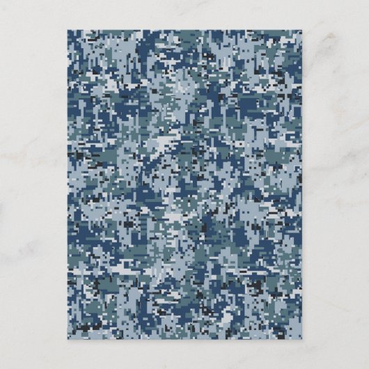 Navy Digital Camouflage Decor Briefkaart (Voorkant)