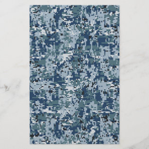 Navy Digital Camouflage Decor Briefpapier