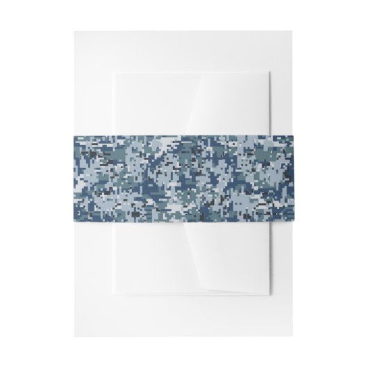 Navy Digital Camouflage Decor Uitnodigingen Wikkel (Voorkant Voorbeeld)