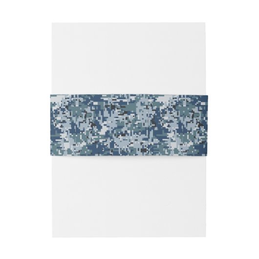 Navy Digital Camouflage Decor Uitnodigingen Wikkel (Achterkant Voorbeeld)