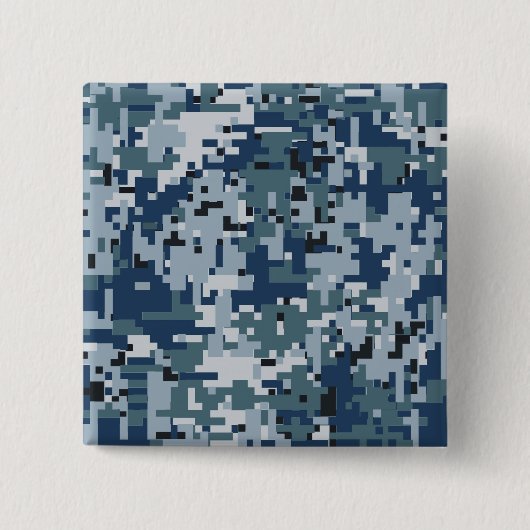 Navy Digital Camouflage Decor Vierkante Button 5,1 Cm (Voorkant)
