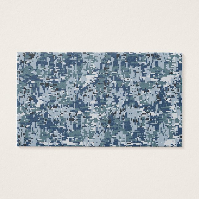 Navy Digital Camouflage Decor Visitekaartjes (Voorkant)
