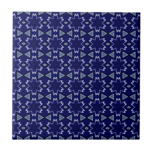 Navy Digital Floral Tegeltje