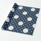 Navy Dot Wrapping Paper Cadeaupapier (Uitgerold)