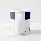 Navy Dusty Blue Pumpkin Gnomes Aspen Rustic House Extra Grote Beker (Achterkant)