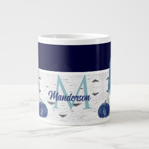 Navy Dusty Blue Pumpkin Gnomes Aspen Rustic House Extra Grote Beker