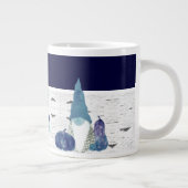 Navy Dusty Blue Pumpkin Gnomes Aspen Rustic House Extra Grote Beker (Rechts)