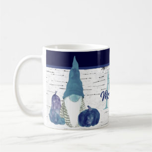 Navy Dusty Blue Pumpkin Gnomes Aspen Rustic House Koffiemok