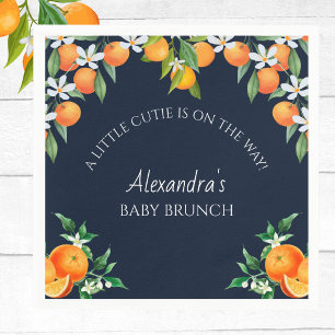 Navy Een beetje schattig Sinaasappel Citrus Baby B Servet