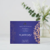 Navy Elegant Blue Muslim wedding Invitation  (Debout devant)