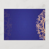 Navy Elegant Blue Muslim wedding Invitation  Briefkaart (Achterkant)