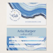 Navy élégant et géode bleue Paillettes d'or Agate (Devant & derrière)