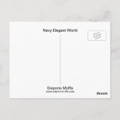 Navy Elegant World Briefkaart (Achterkant)