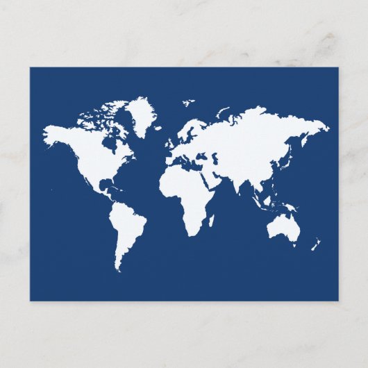 Navy Elegant World Briefkaart (Voorkant)