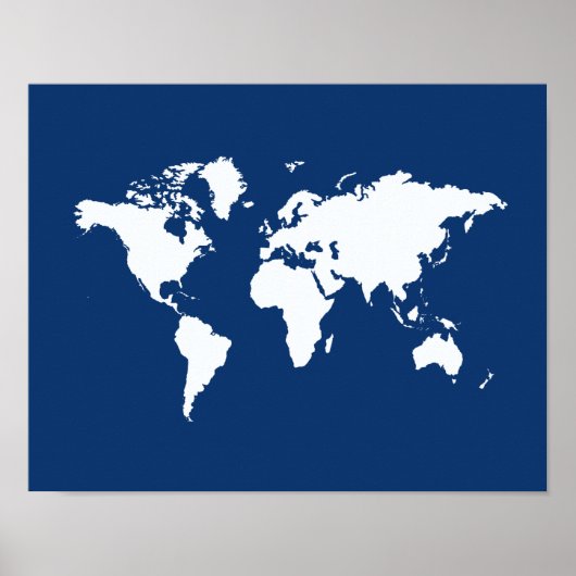 Navy Elegant World Poster (Voorkant)