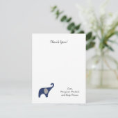Navy Elephant Baby shower Dank u wel notities / jo (Staand voorkant)