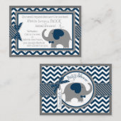 Navy Elephant Bird Apportez une carte de livre (Devant / Derrière)