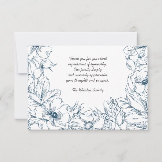Navy Embrace - Bereavement Dank u Notecard Bedankkaart (Voorkant)