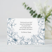 Navy Embrace - Bereavement Dank u Notecard Bedankkaart (Staand voorkant)