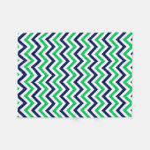 Navy, Emerald, White Large Chevron ZigZag Pattern Fleece Deken (Voorkant (Horizontaal))