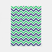 Navy, Emerald, White Large Chevron ZigZag Pattern Fleece Deken (Voorkant)