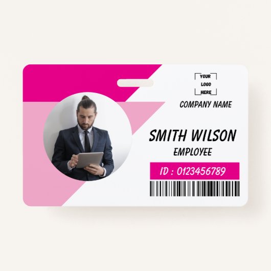 Navy | Employee Photo ID Company Security Badge (Voorkant)