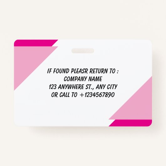 Navy | Employee Photo ID Company Security Badge (Achterkant)