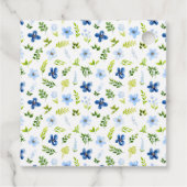 Navy en Baby Blue Floral Vrijgezellenfeest Bedankt Bedankjes Labels (Achterkant)