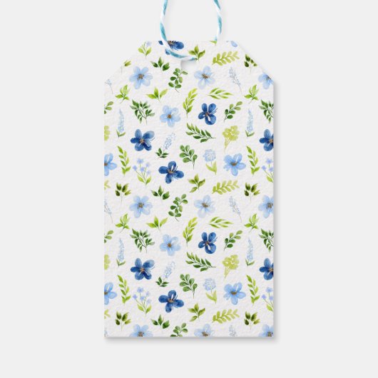 Navy en Baby Blue Floral Vrijgezellenfeest Bedankt Cadeaulabel (Achterkant)