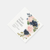 Navy en Blush Bloemen de avond ervoor Servet (Hoek)