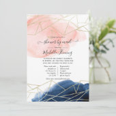 Navy en Blush Geometric Baby shower by Mail Kaart (Staand voorkant)