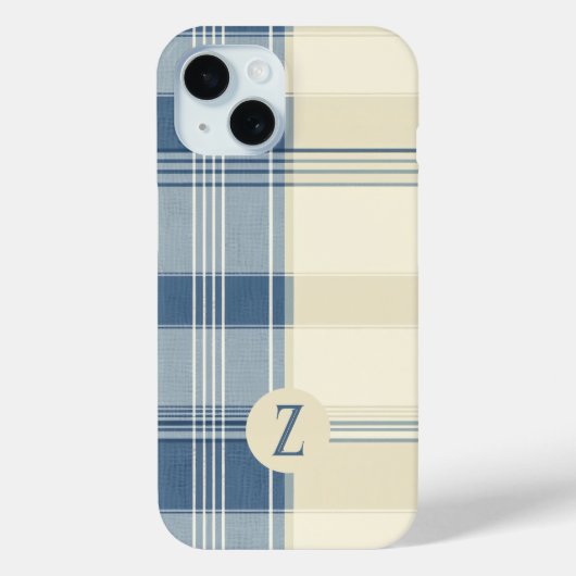 Navy en Cream Two-Tone Plaid Telefoonhoes Case-Mate iPhone Case (Achterkant)